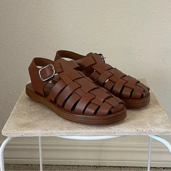 NWT RACHEL COMEY Leather Fisherman Sandals in Brown